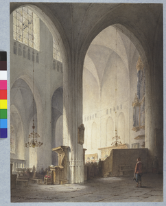 31064 Interieur van de Domkerk te Utrecht uit het noordoosten: gezicht vanuit de noordelijke kooromgang naar het ...